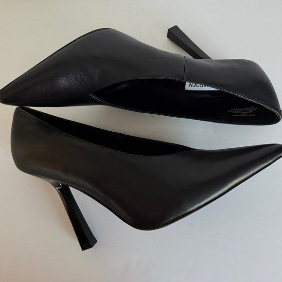 Steve Madden Sedona Stiletto Heel Pump Black Leather Size 8.5M - Picture 3 of 11